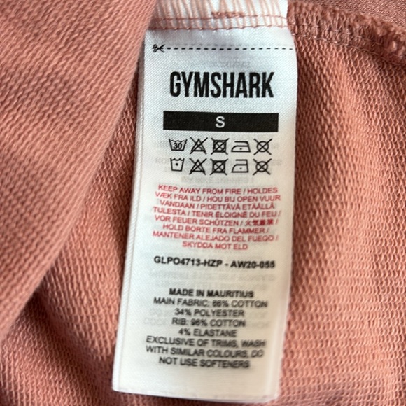 Gymshark cropped training sweatshirt salmon pink ribbed under arm and side crew - Picture 13 of 16